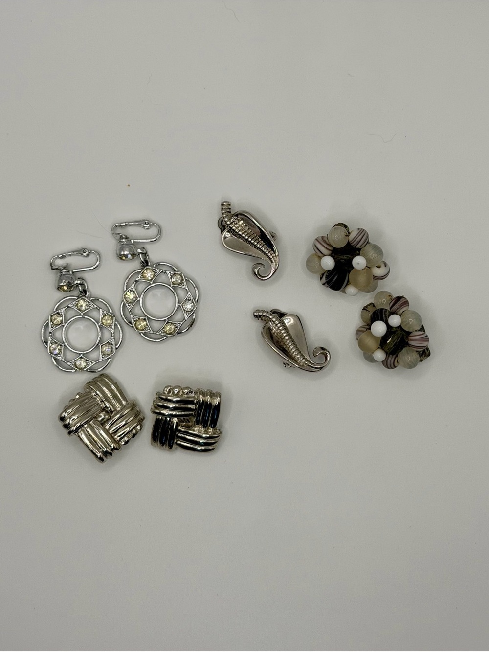 Vintage Clip-On Earrings Lot - 4 Pairs (Sarah Coventry, Japan, & More)